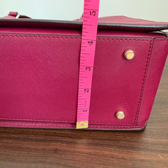 Kate Spade Laurel Way Reese Satchel Crossbody Saffiano Leather Blackberry/Maroon - Picture 9 of 15